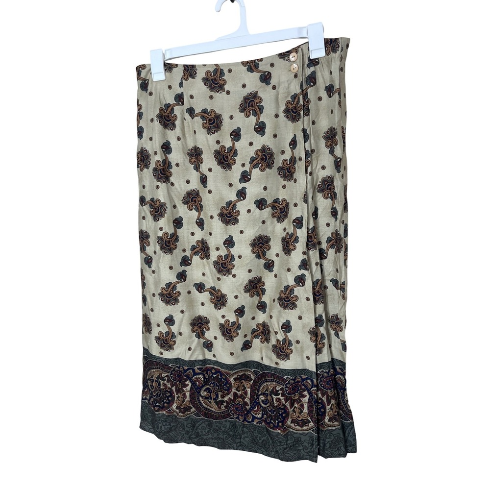 Sag Harbor Women's Large Paisley Print Wrap Maxi‎ Skirt Rayon